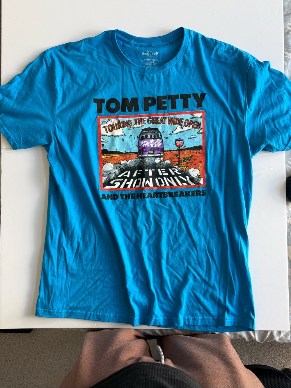 Bright Blue Tom Petty Touring Graphic Tee with Purple Van